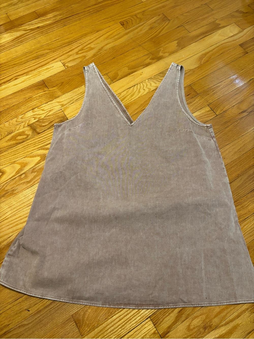 Monki V-Neck Light Brown Denim Dress